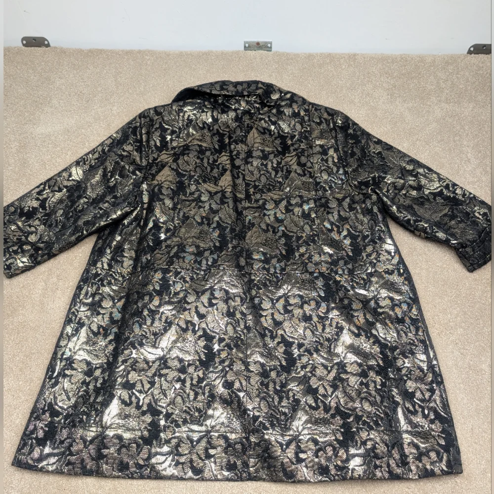 Lane Bryant Brocade Blazer Black and Gold Size 18/20 - Picture 9 of 15